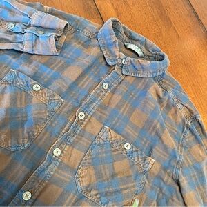 Stio Miter Lightweight Shirt Mens Large Plaid Organic Cotton Flannel Pocket